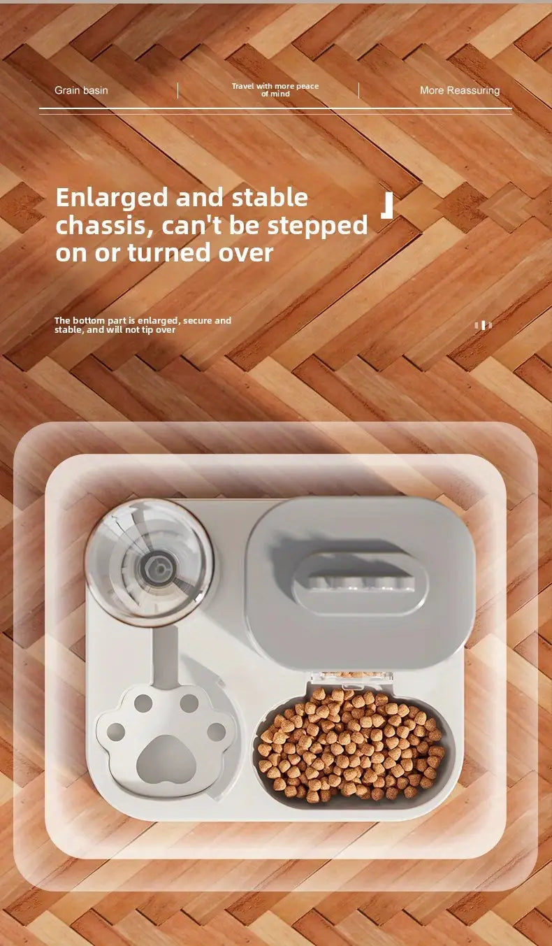 Automatic Cat & Dog Water Dispenser with Integrated Food Basin