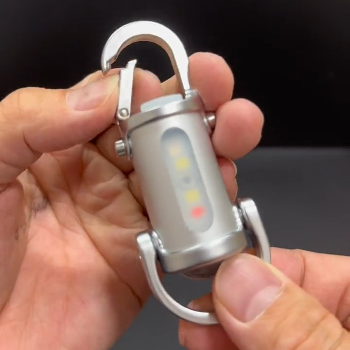 Mini Keychain LED Flashlight - Fast Charging Bi-Directional Output Work Light with Emergency SOS