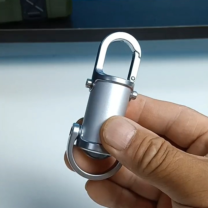 Mini Keychain LED Flashlight - Fast Charging Bi-Directional Output Work Light with Emergency SOS