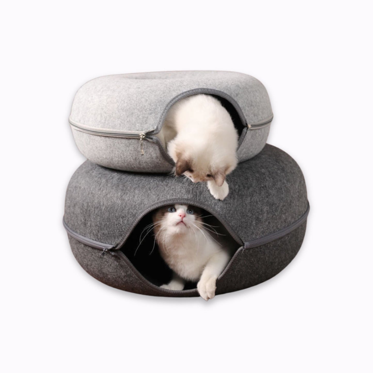 Pet Cavern™ Donut Cat Tunnel Bed