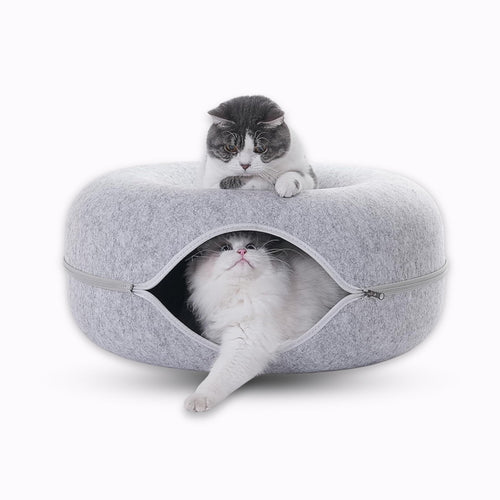 Pet Cavern™ Donut Cat Tunnel Bed