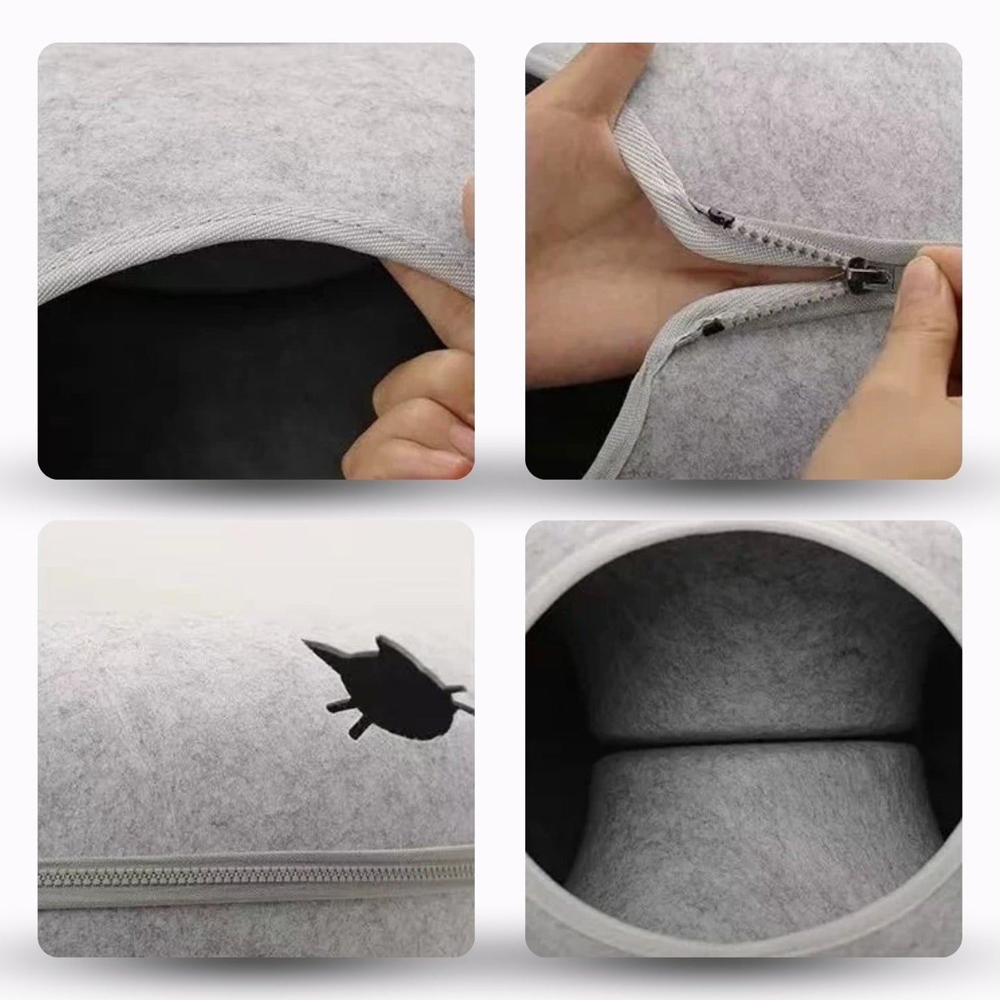 Pet Cavern™ Donut Cat Tunnel Bed