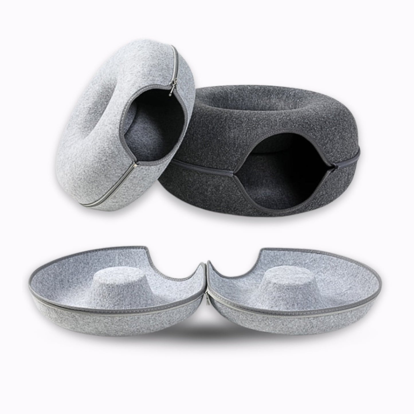 Pet Cavern™ Donut Cat Tunnel Bed
