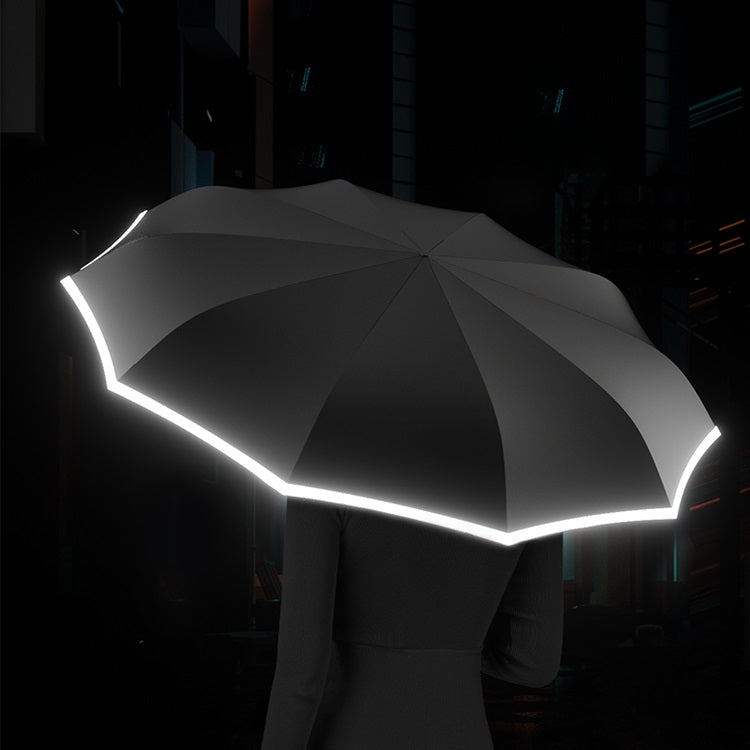 SafeGlow™ Ring Buckle Reverse Umbrella – Windproof, Reflective & Travel-Ready