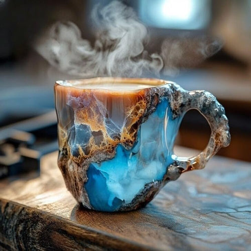 Aurora Blue – Luxury Mineral Crystal Coffee Mug (325ml / 11oz)