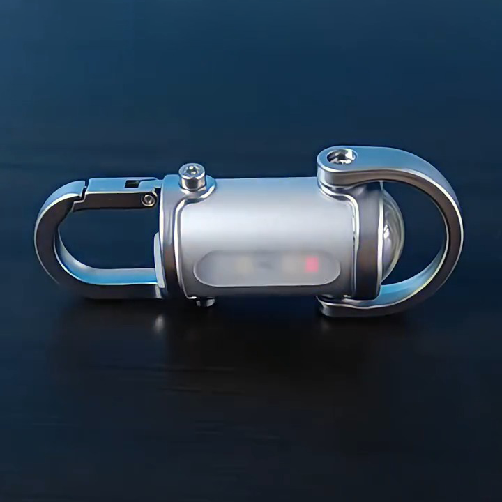Mini Keychain LED Flashlight - Fast Charging Bi-Directional Output Work Light with Emergency SOS