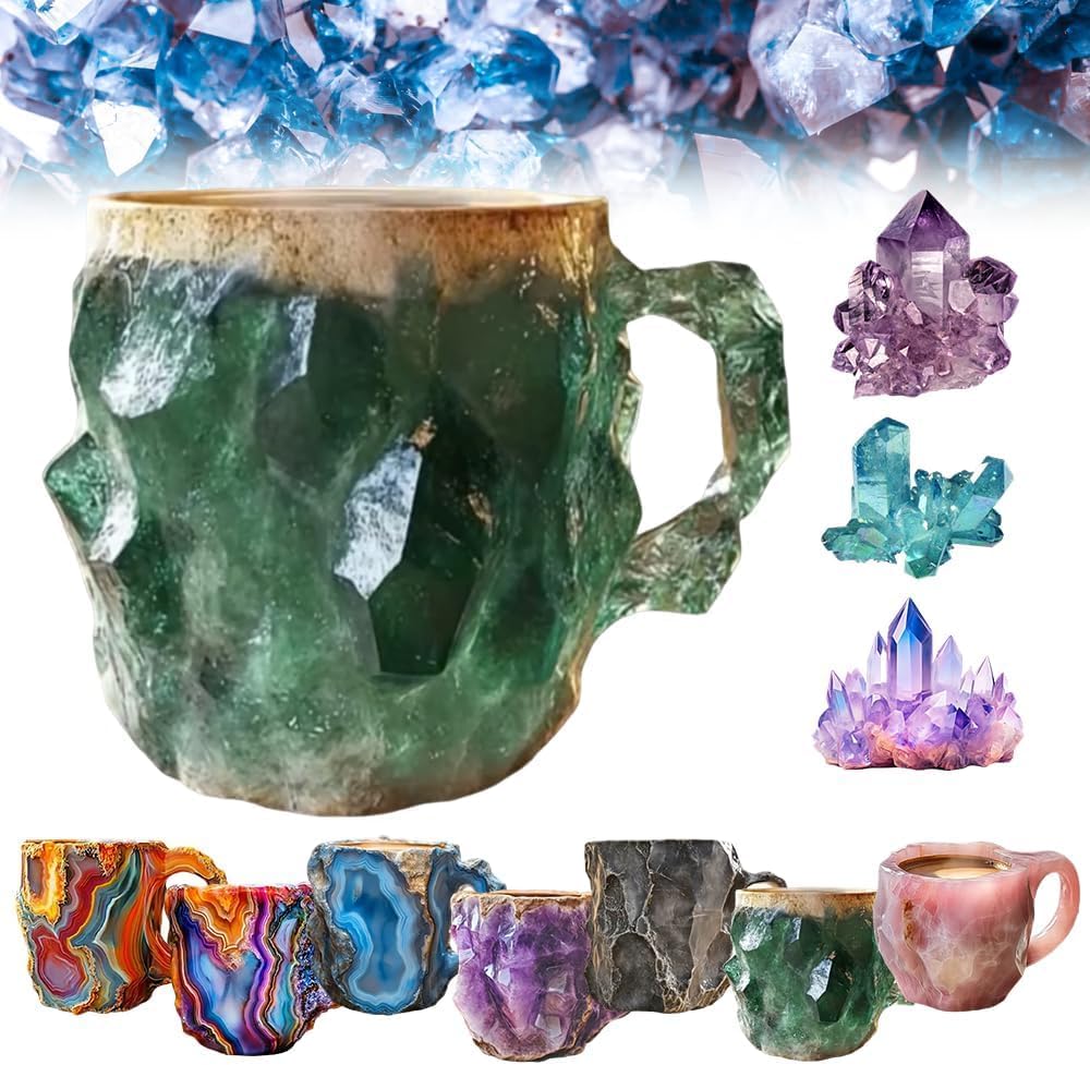 Aurora Blue – Luxury Mineral Crystal Coffee Mug (325ml / 11oz)
