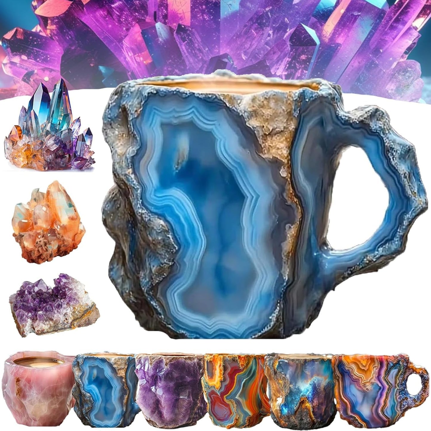 Aurora Blue – Luxury Mineral Crystal Coffee Mug (325ml / 11oz)