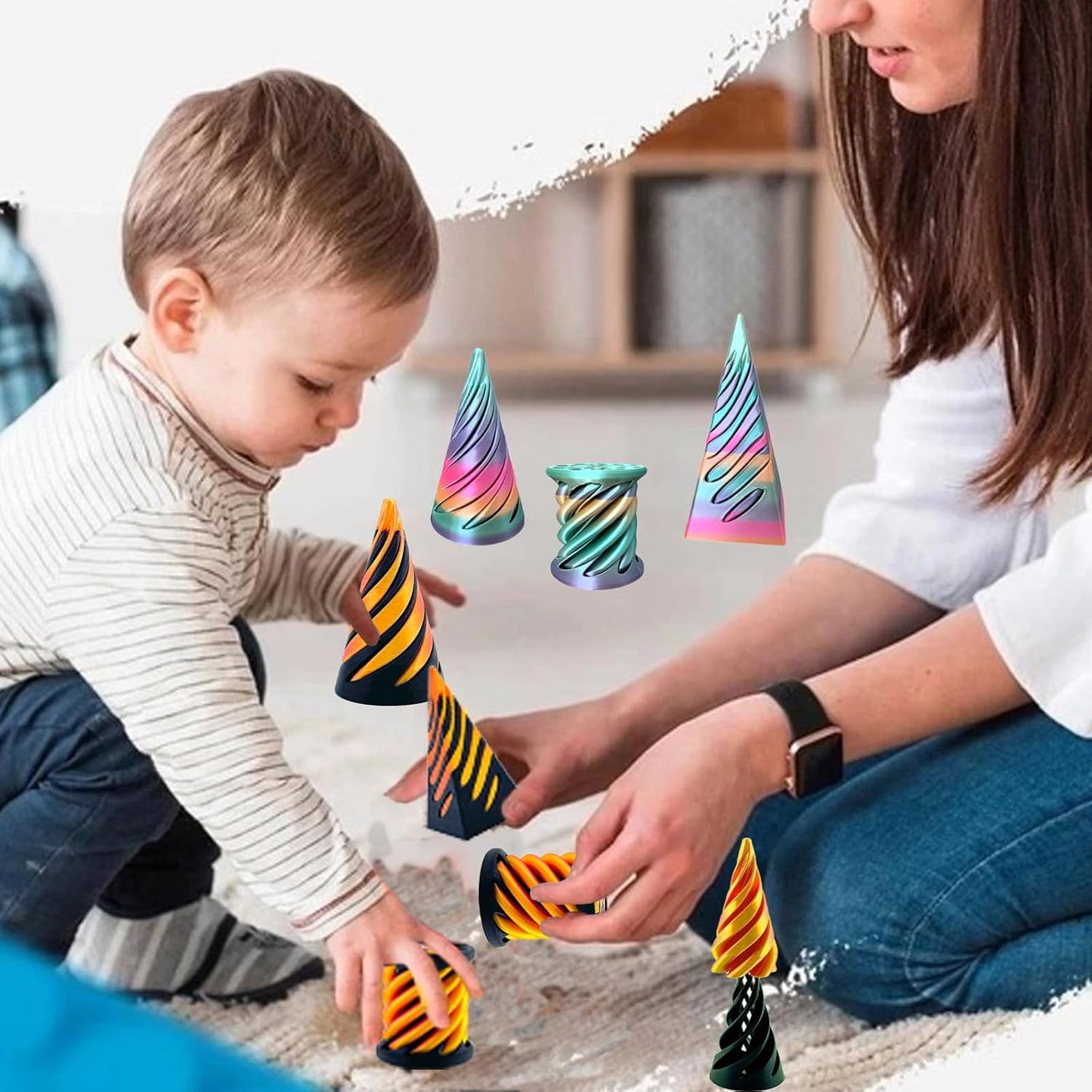 Infinity Twist™ – 3-Pack Impossible Spiral Cone Fidget Set