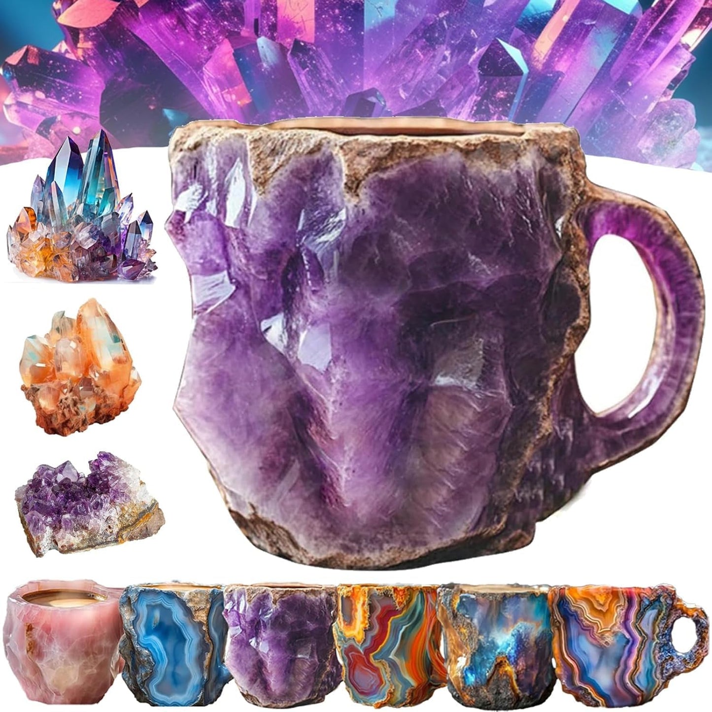 Aurora Blue – Luxury Mineral Crystal Coffee Mug (325ml / 11oz)