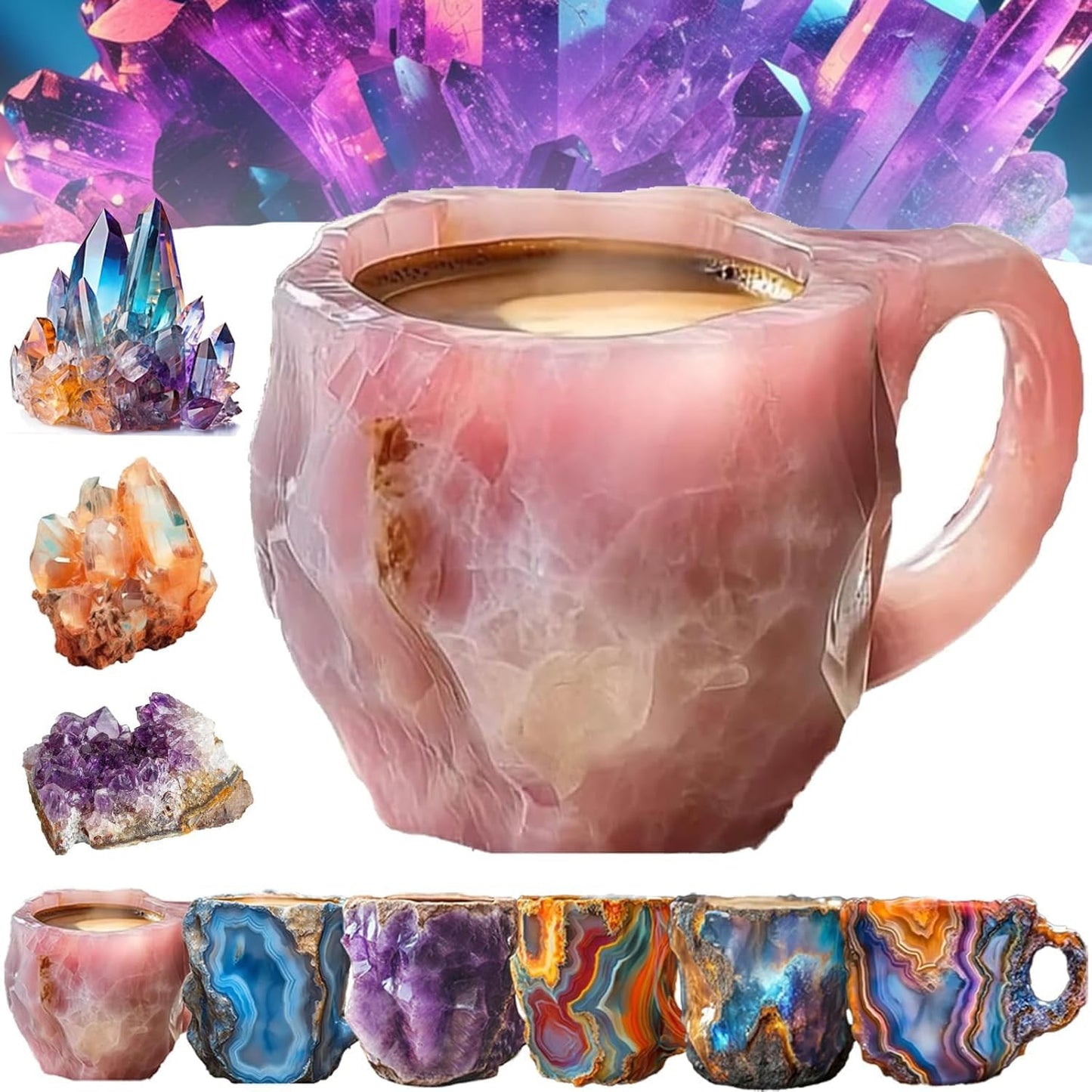Aurora Blue – Luxury Mineral Crystal Coffee Mug (325ml / 11oz)