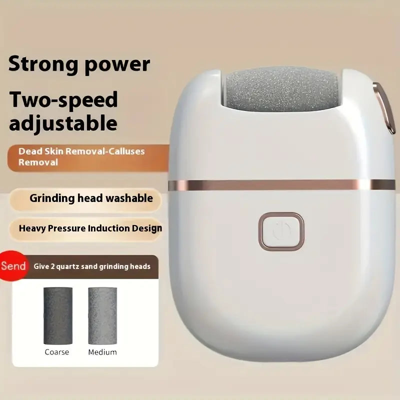 Rechargeable Electric Foot File with 3 Replaceable Grinding Heads