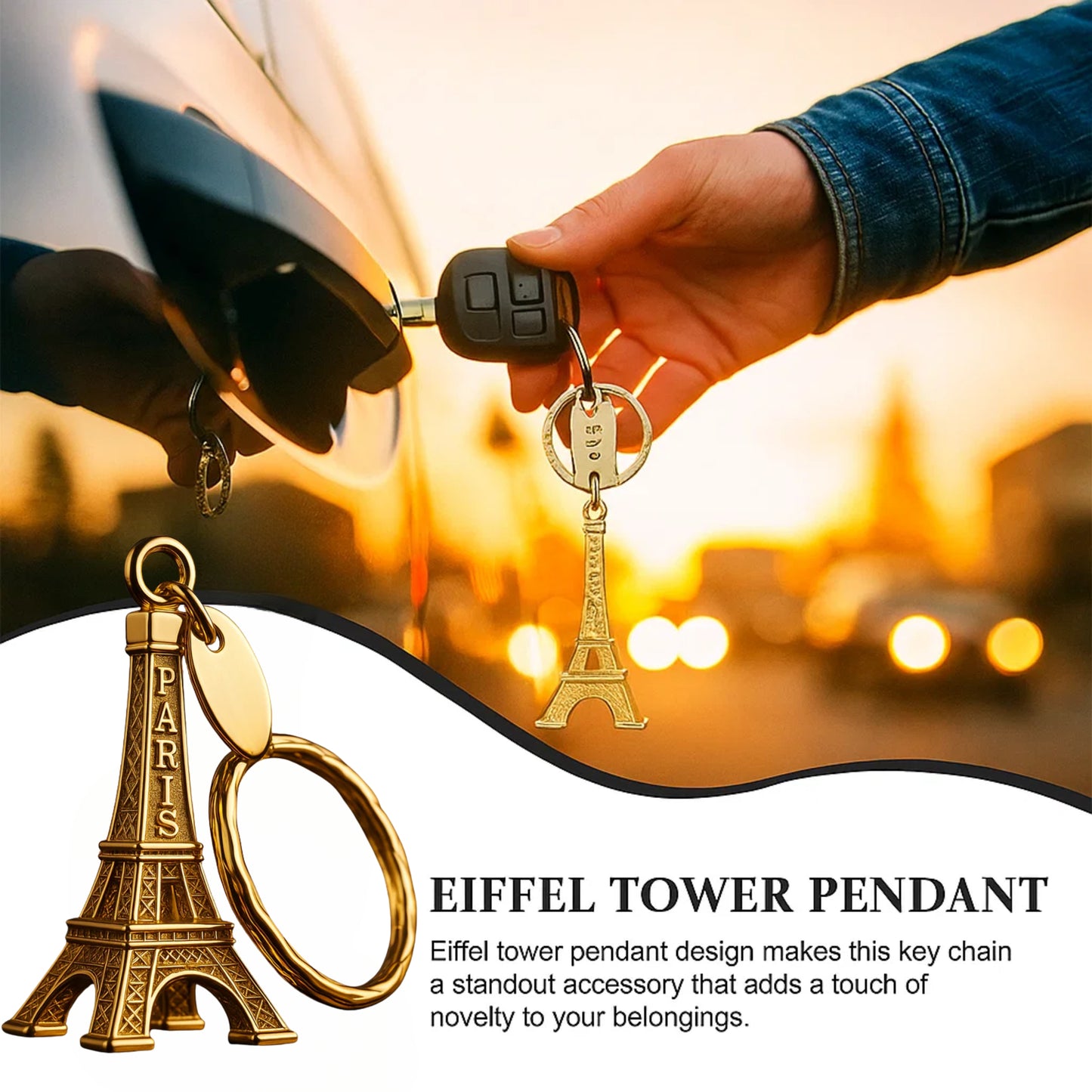 3D Eiffel Tower Keychain – Paris Souvenir (Pack of 25 to 125 units)