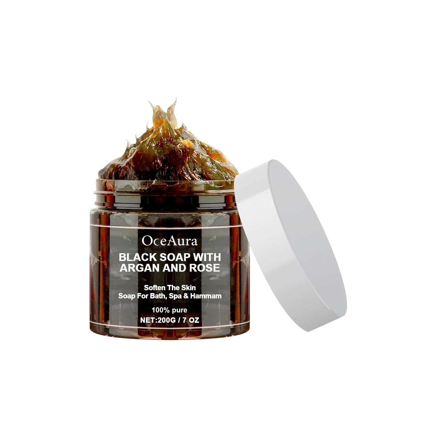 OceAura Black Luxe – Purifying Argan & Rose Soap for Radiant, Silky Skin 200g