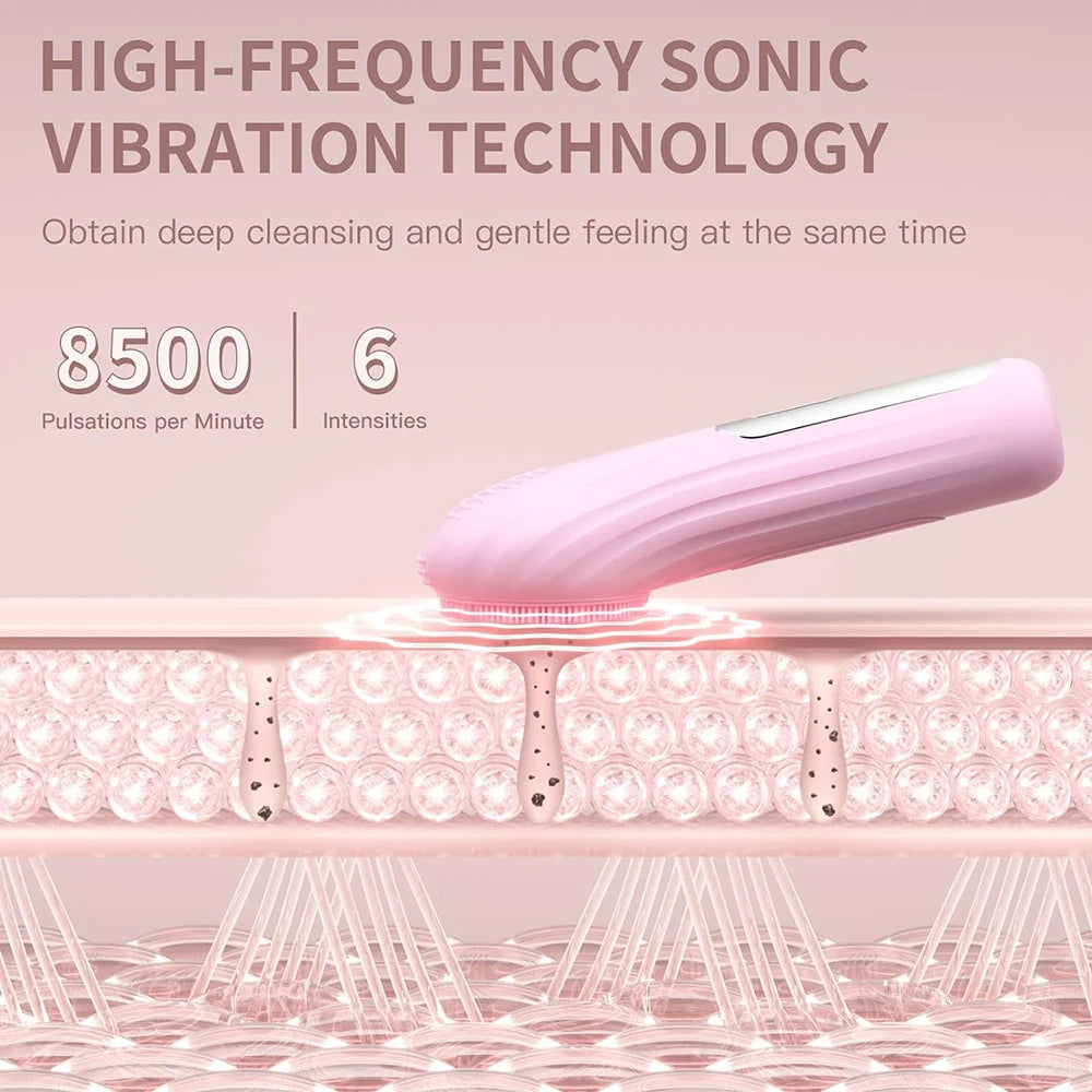 SonicPure – Waterproof Rechargeable Facial Cleansing Brush for Deep Exfoliation