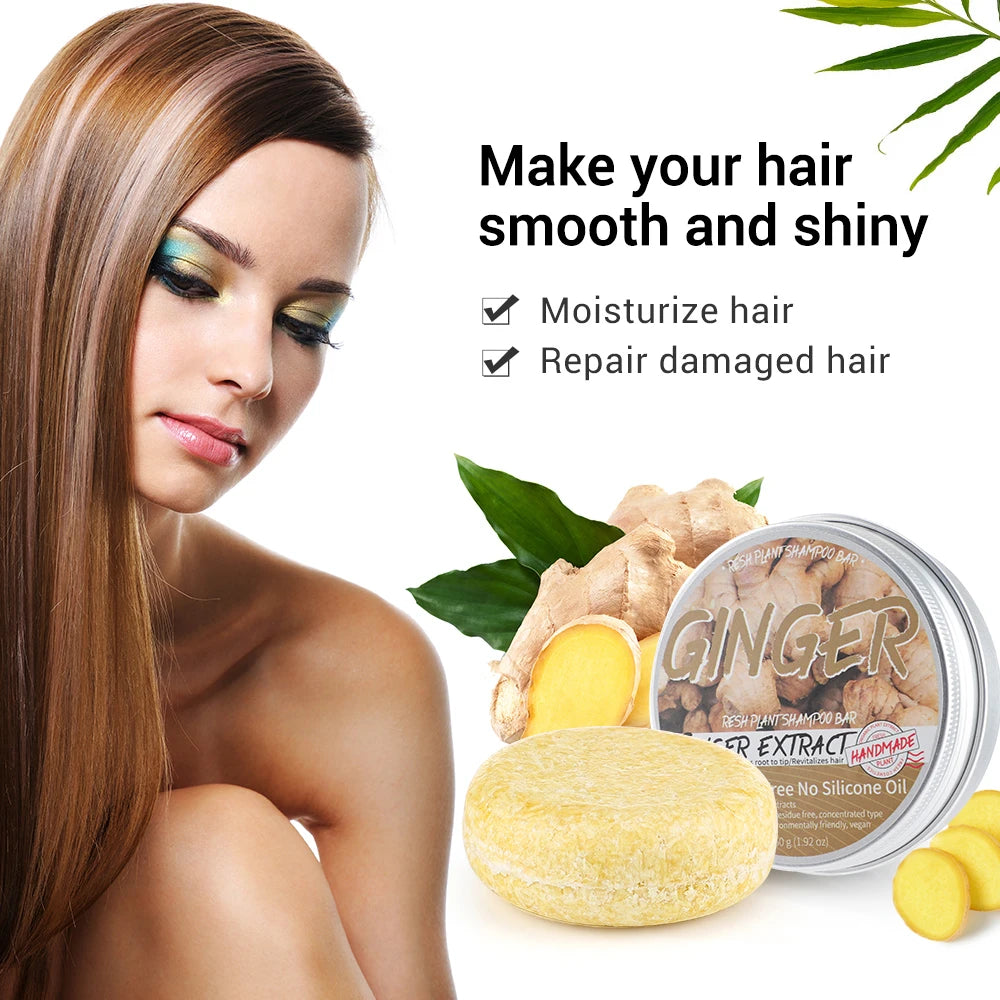 GingerBloom – Natural Ginger & Olive Oil Shampoo Bar for Hair Growth & Strength