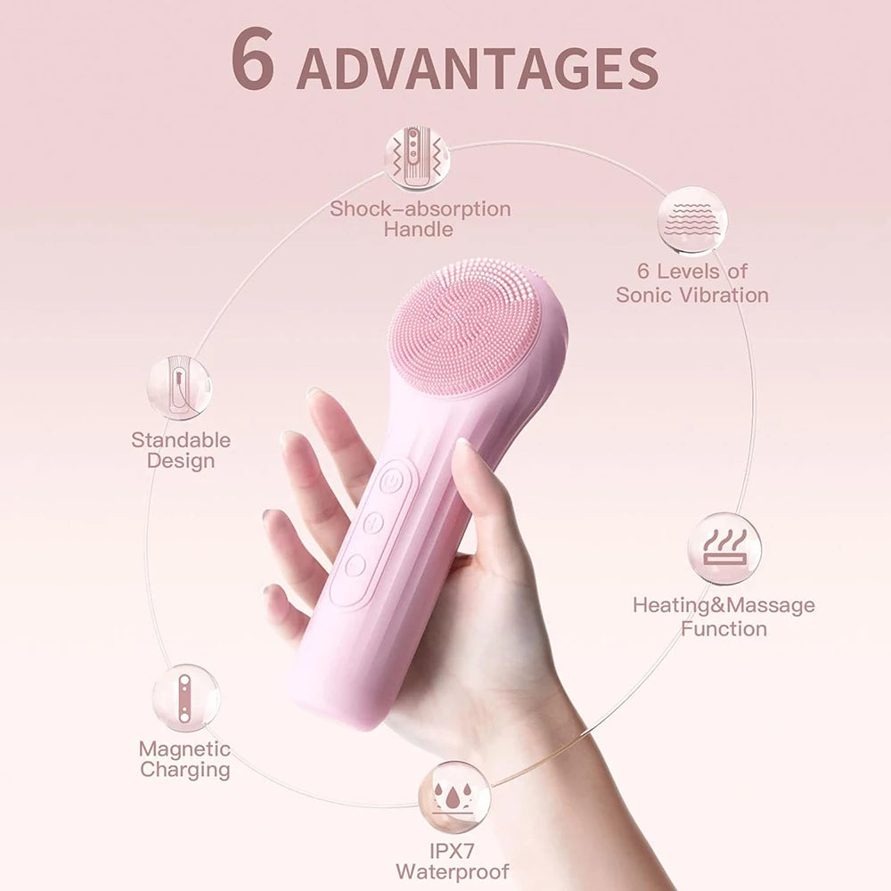 SonicPure – Waterproof Rechargeable Facial Cleansing Brush for Deep Exfoliation