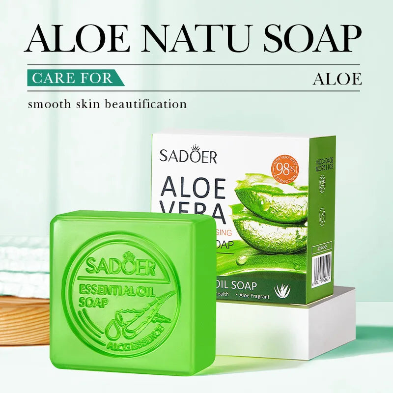 SADOER Aloe – Handmade Facial Soap for Moisturizing, Firming & Oil Control