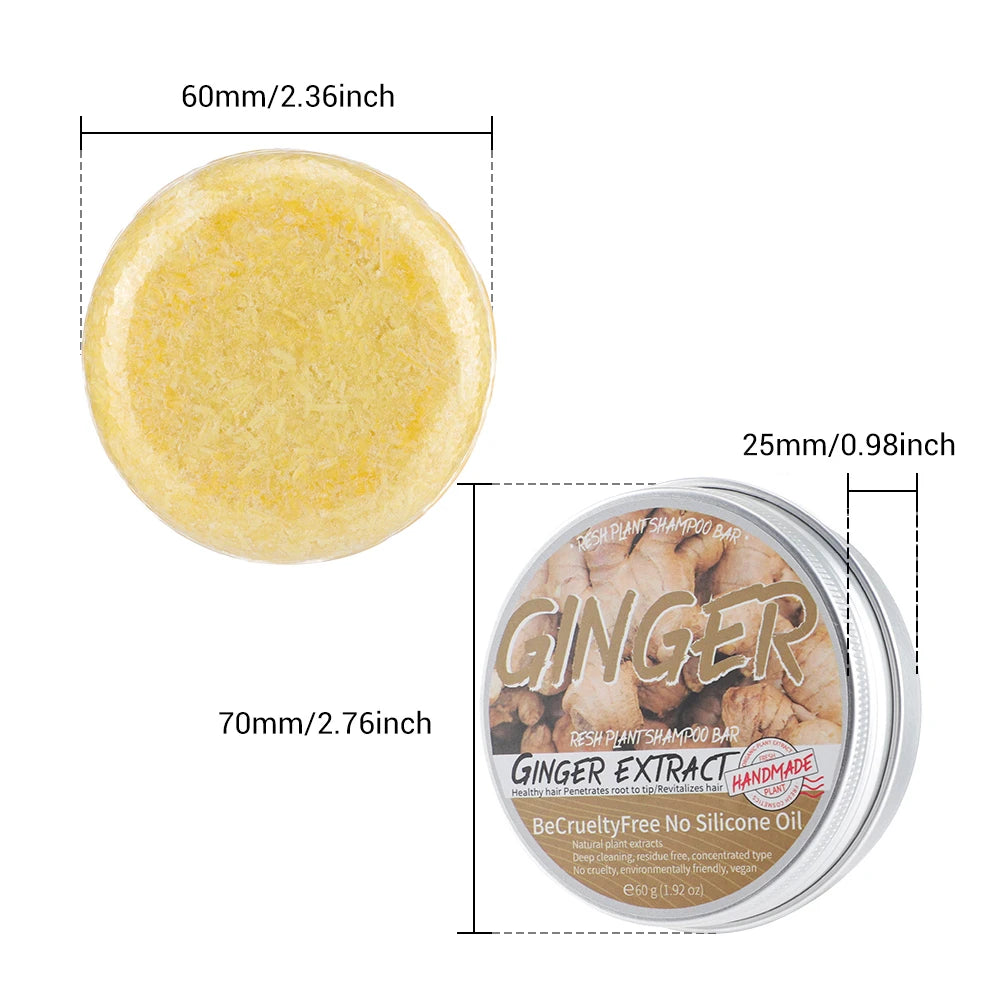 GingerBloom – Natural Ginger & Olive Oil Shampoo Bar for Hair Growth & Strength