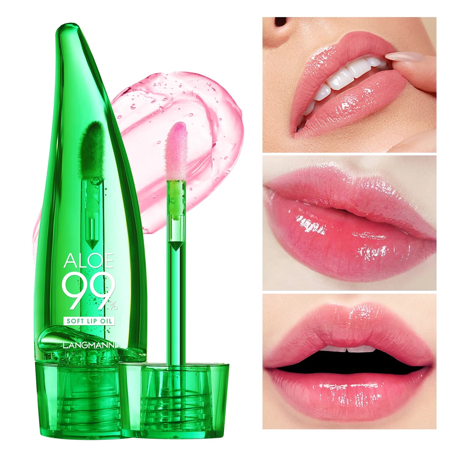 Langmanni Aloe Vera – Color-Changing & Hydrating Lip Glow for Long-Lasting Shine