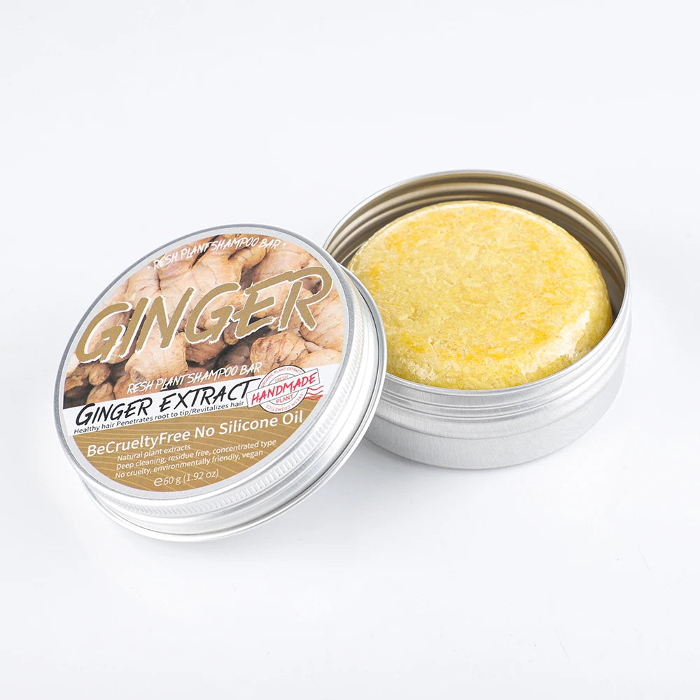 GingerBloom – Natural Ginger & Olive Oil Shampoo Bar for Hair Growth & Strength