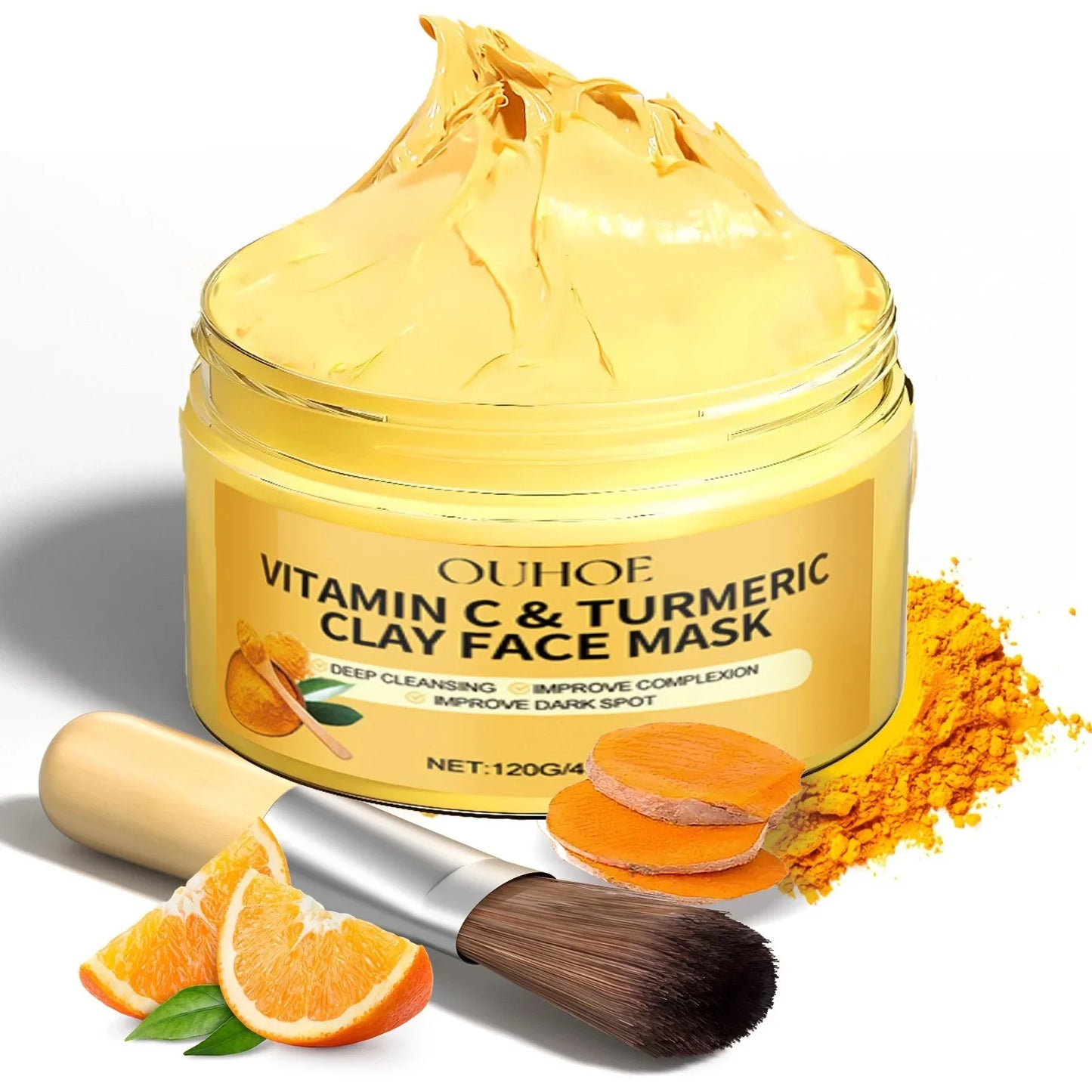 GlowTurmeric Clay – Deep Cleansing Mask with Vitamin C for Bright & Even Skin