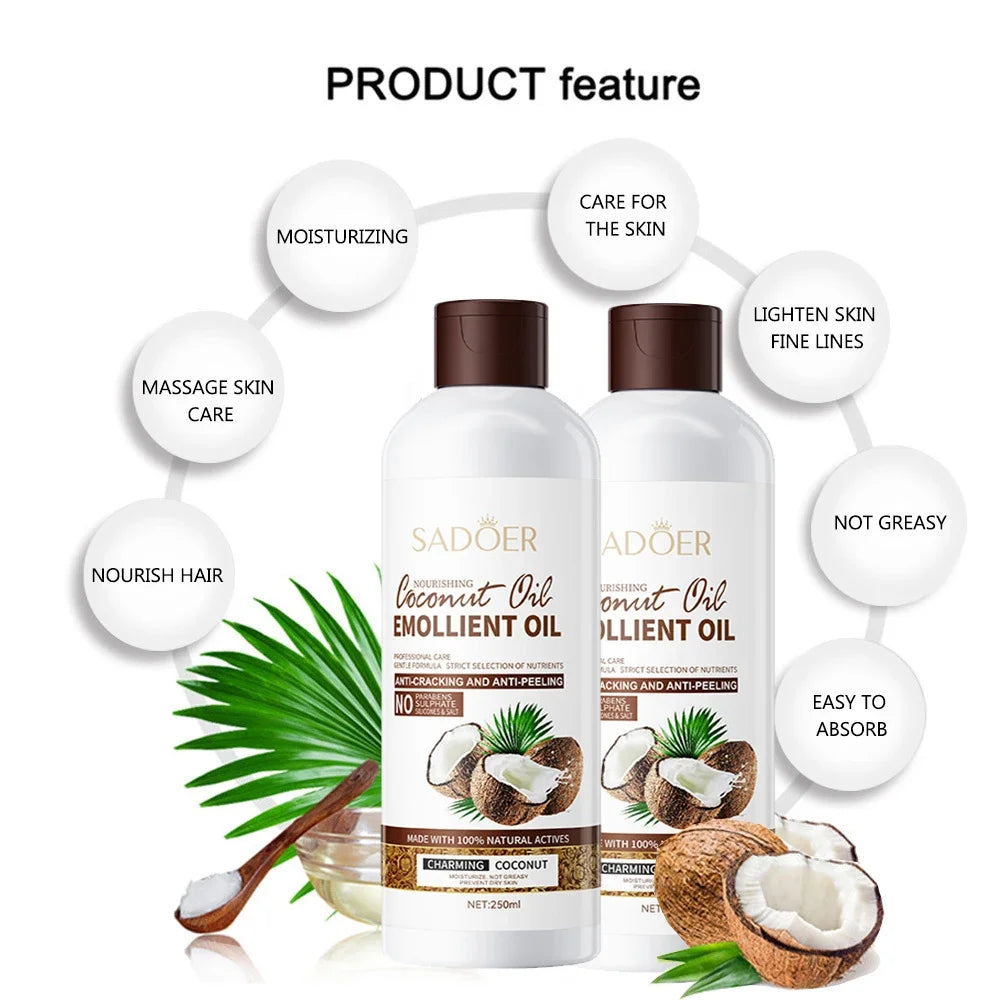 CocoPure Silk – 250ml Coconut Oil for Hydrated Skin and Frizz-Free Hair Care