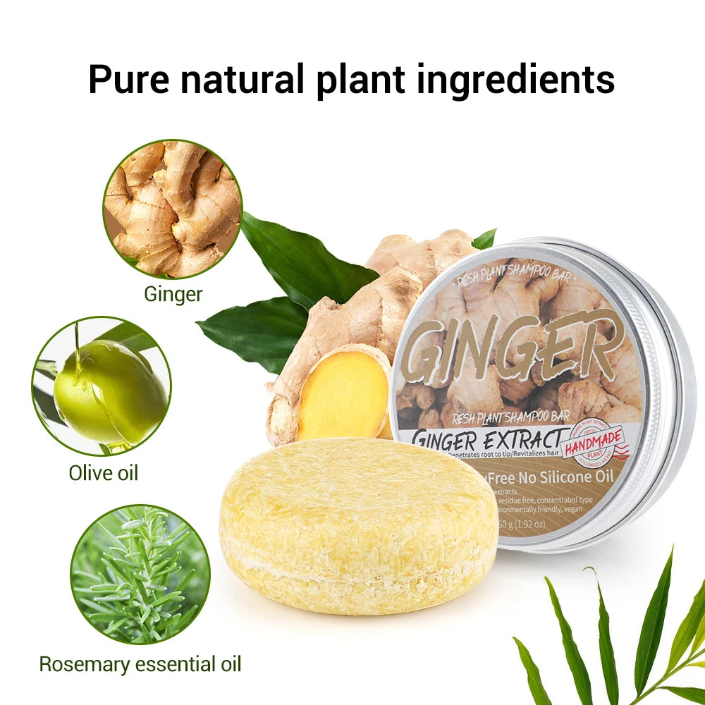 GingerBloom – Natural Ginger & Olive Oil Shampoo Bar for Hair Growth & Strength