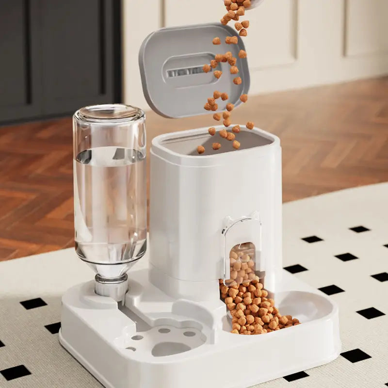 Automatic Cat & Dog Water Dispenser with Integrated Food Basin