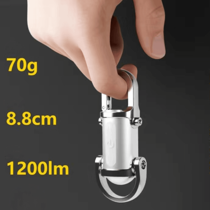 Mini Keychain LED Flashlight - Fast Charging Bi-Directional Output Work Light with Emergency SOS