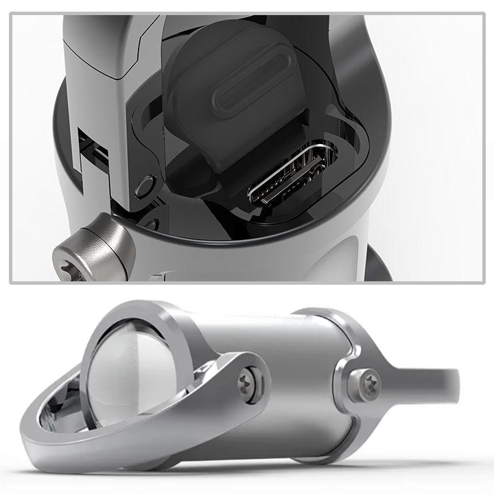 Mini Keychain LED Flashlight - Fast Charging Bi-Directional Output Work Light with Emergency SOS