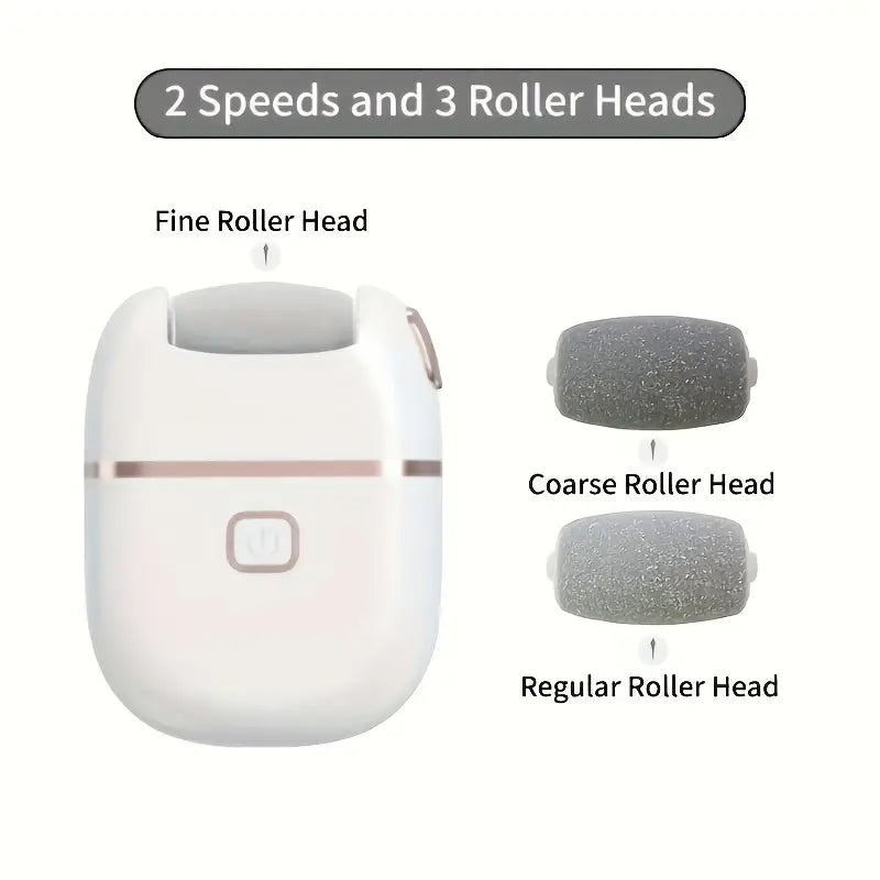 Rechargeable Electric Foot File with 3 Replaceable Grinding Heads