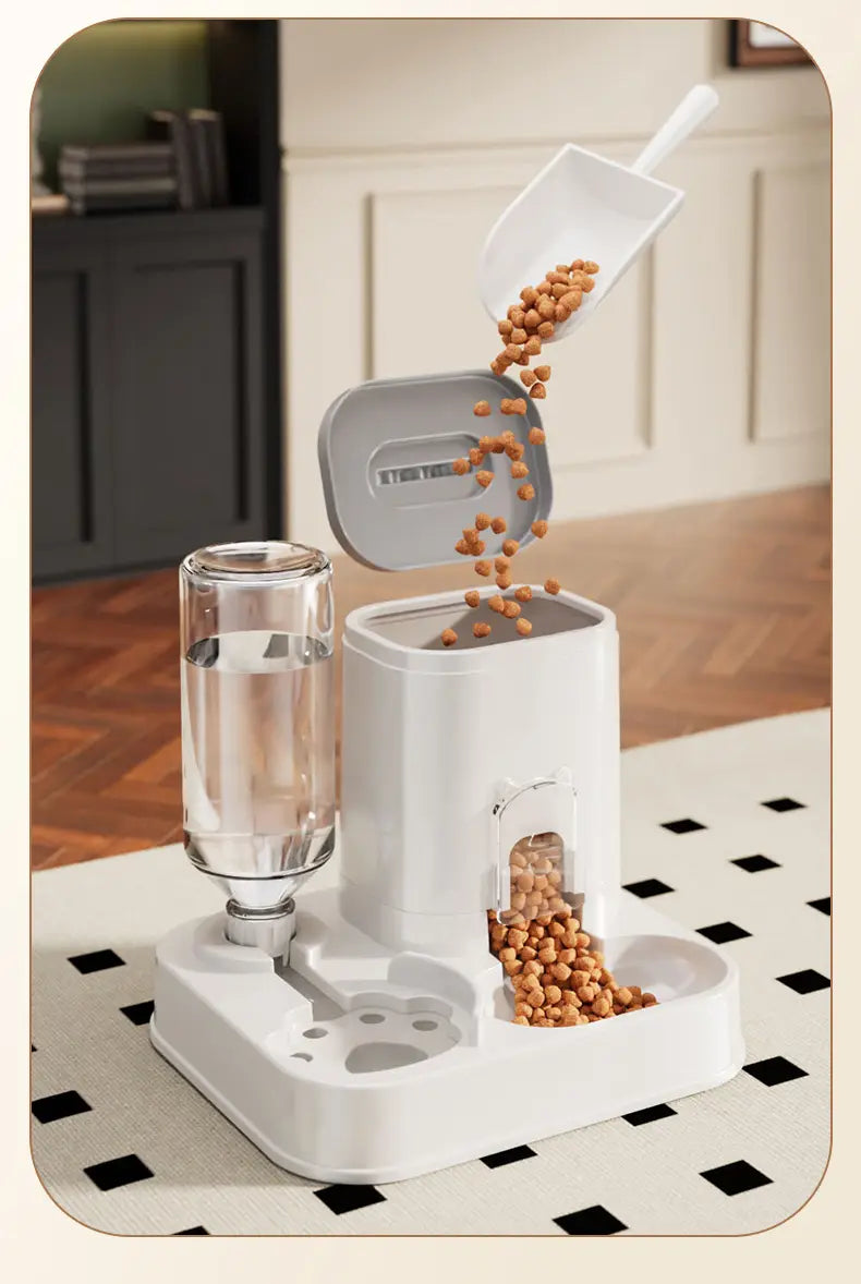 Automatic Cat & Dog Water Dispenser with Integrated Food Basin