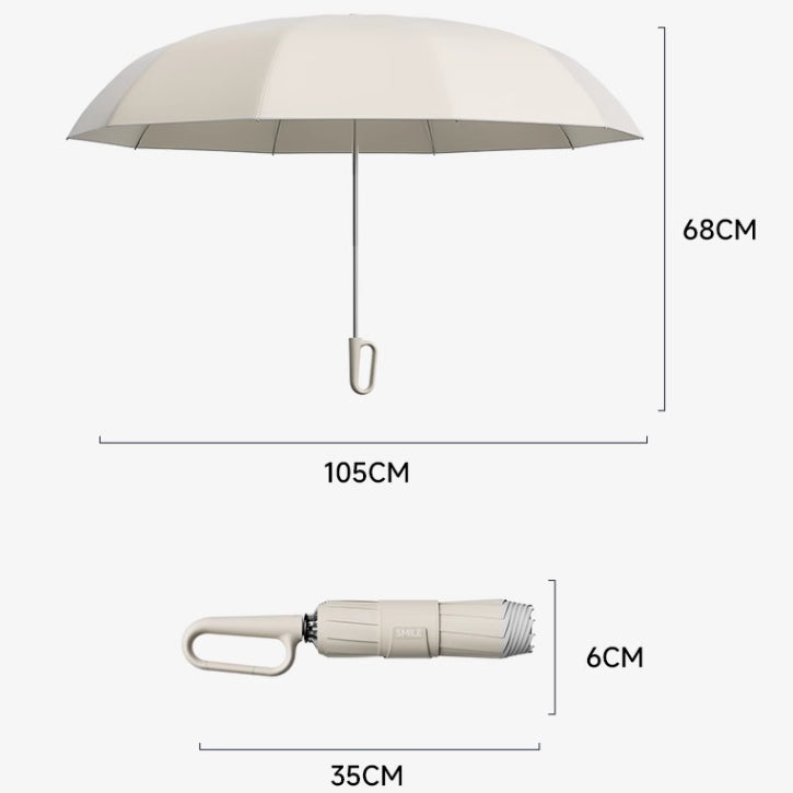 Regenschirm mit Ringschnalle, reflektierender Sicherheitsstreifen, robust, winddicht, tragbar für unterwegs 