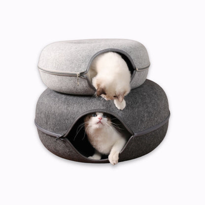 Pet Cavern™ Donut Cat Tunnel Bed