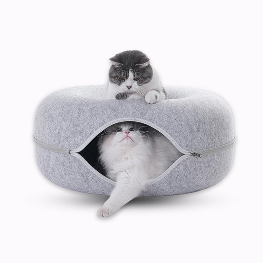 Pet Cavern™ Donut Cat Tunnel Bed