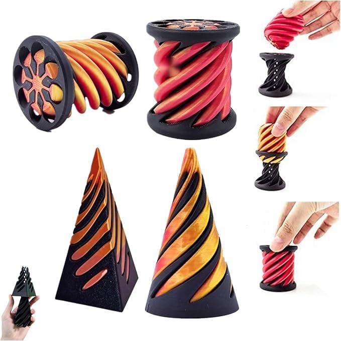 3 Packs Impossible Cone,Spiral Cone Fidget Toy,Impossible Cones passthrough Impossible Pyramid for Relaxing,Spiral Fidget Toy passthrough Impossible Cone,Birthday for Adults & Kids