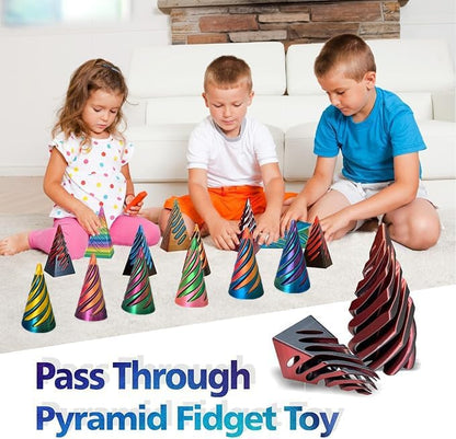 3 Packs Impossible Cone,Spiral Cone Fidget Toy,Impossible Cones passthrough Impossible Pyramid for Relaxing,Spiral Fidget Toy passthrough Impossible Cone,Birthday for Adults & Kids