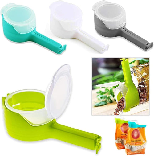 Bag Clips for Food, Food Storage Sealing Clips with Pour Spouts, Kitchen Chip Bag Clips, Plastic Cap Sealer Clips, Great for Kitchen Food Storage and Organization