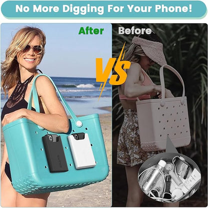 2 Pack Bogg Bag Phone Holder Compatible with All Bogg Bags, Silicone Cell Phone Holder Accessories for Bogg Bag