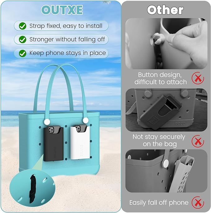 2 Pack Bogg Bag Phone Holder Compatible with All Bogg Bags, Silicone Cell Phone Holder Accessories for Bogg Bag