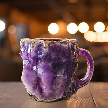 Kaffeetassen aus Mineralkristall, 2024 neue mehrfarbige Kaffeetasse aus Mineralkristall, Kaffeetasse aus natürlichem Mineralkristall, farbenfrohe Weihnachtstassen aus Kristall, elegantes Weihnachtsgeschenk für das Homeoffice