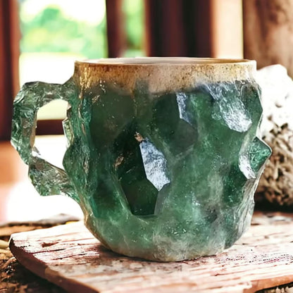 Kaffeetassen aus Mineralkristall, 2024 neue mehrfarbige Kaffeetasse aus Mineralkristall, Kaffeetasse aus natürlichem Mineralkristall, farbenfrohe Weihnachtstassen aus Kristall, elegantes Weihnachtsgeschenk für das Homeoffice