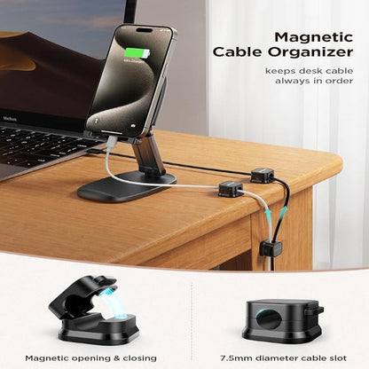 6 Pack Magnetic Cable Clips [Cable Smooth Adjustable] Cord Holder