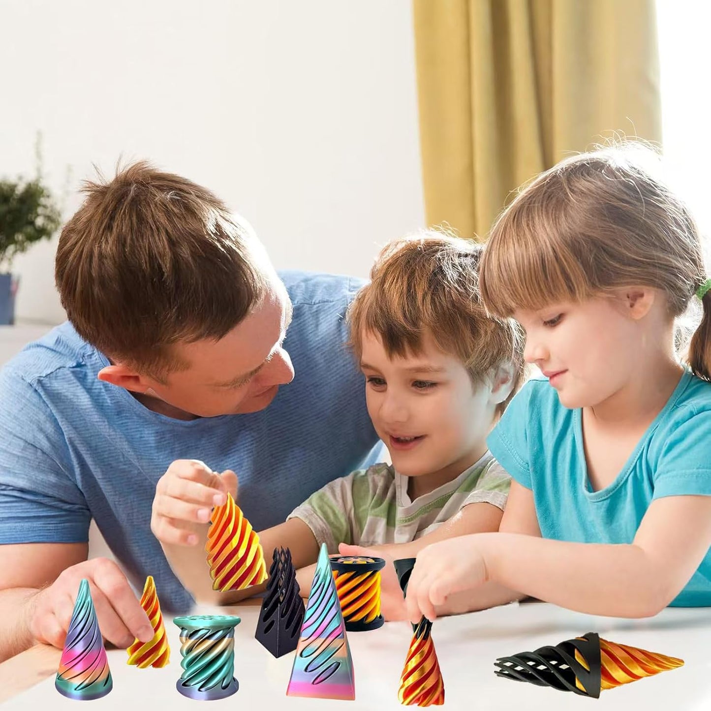 3 Packs Impossible Cone,Spiral Cone Fidget Toy,Impossible Cones passthrough Impossible Pyramid for Relaxing,Spiral Fidget Toy passthrough Impossible Cone,Birthday for Adults & Kids