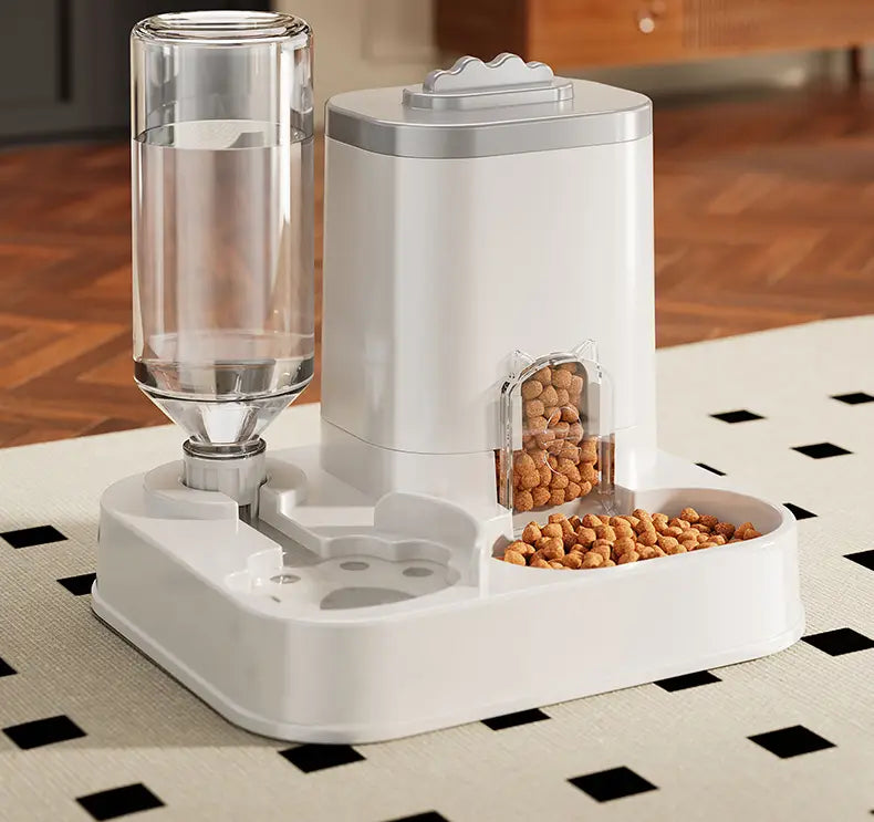 Automatic Cat & Dog Water Dispenser with Integrated Food Basin