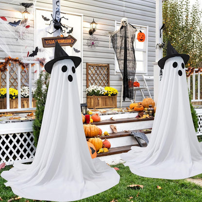 [Minuterie] Lot de 2 décorations d'Halloween avec lumières LED pour porche, cour, jardin, maison