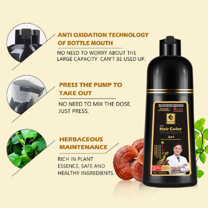 Eclipse Noir 3-in-1 – Instant Black Coloring Shampoo for Seductive Hair 500ml
