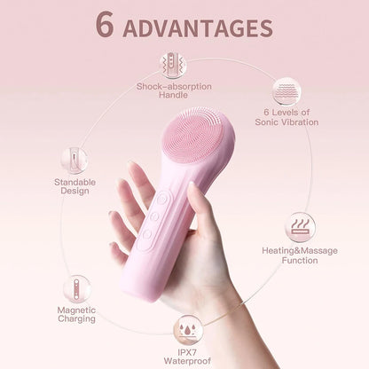 SonicPure – Waterproof Rechargeable Facial Cleansing Brush for Deep Exfoliation