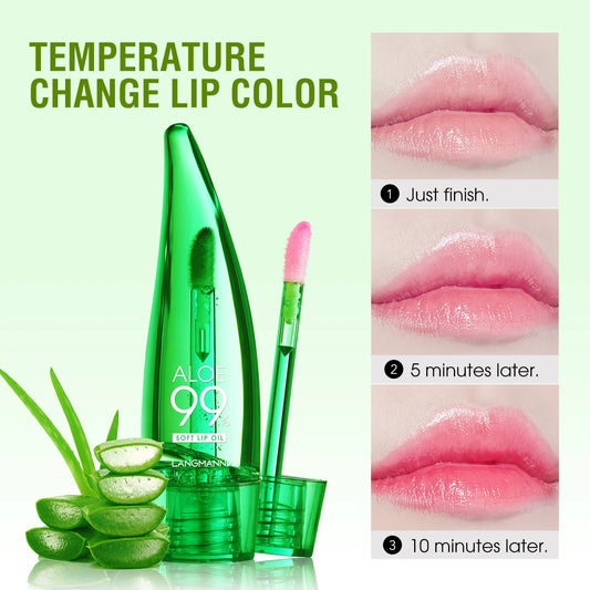 Langmanni Aloe Vera – Color-Changing & Hydrating Lip Glow for Long-Lasting Shine
